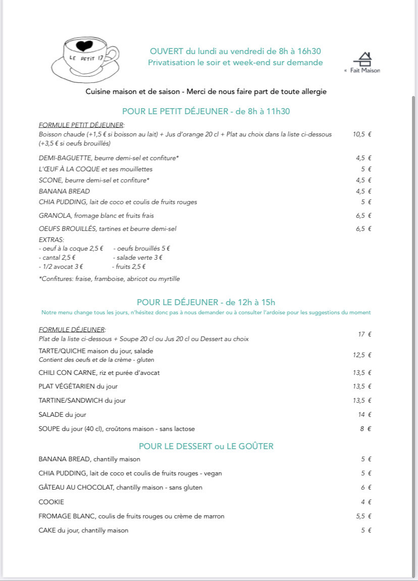  Menu Du Jour