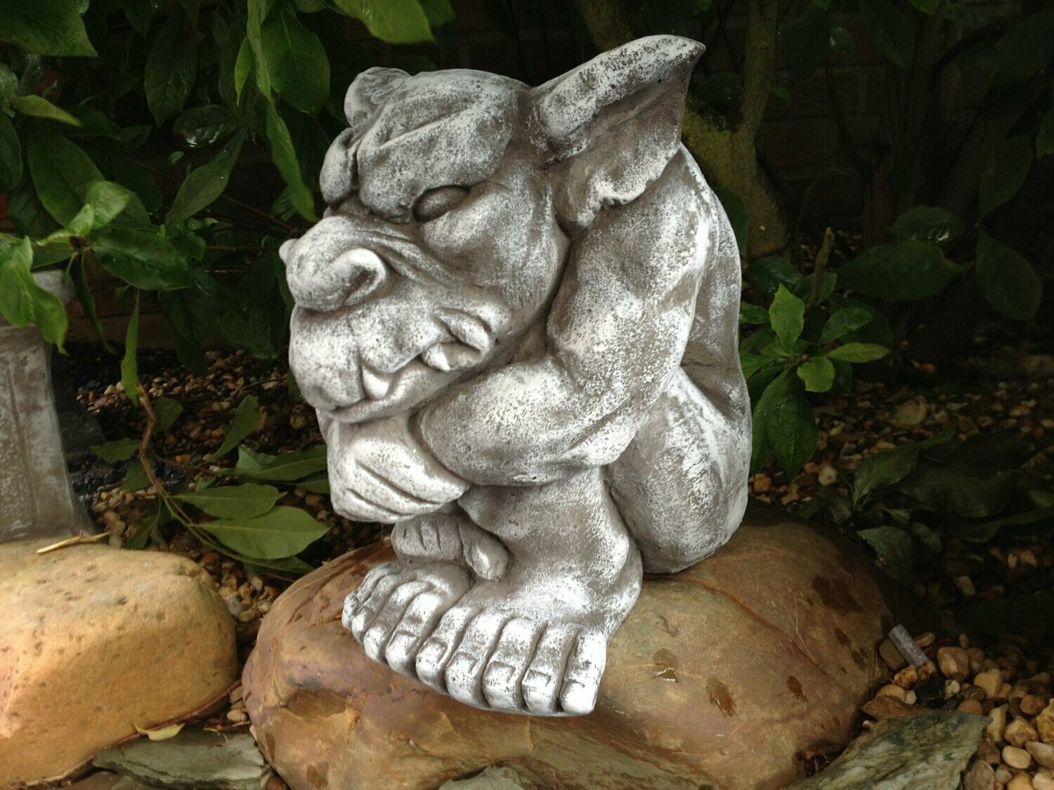 Gargoyle Steinfigur Garten Deko Teich Fantasiefigur