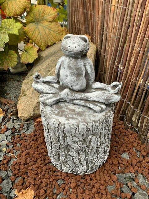 Steinfigur Frosch für Garten Deko-Tier Figur -Koi Teich Gartenfiguren  Steinguss