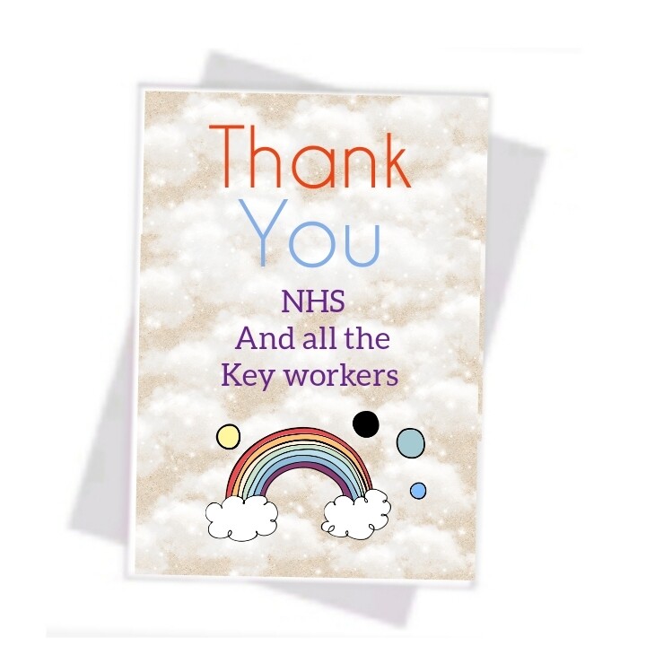 NHS + Key workers lovely high quaity cards for sale the size is C5 
