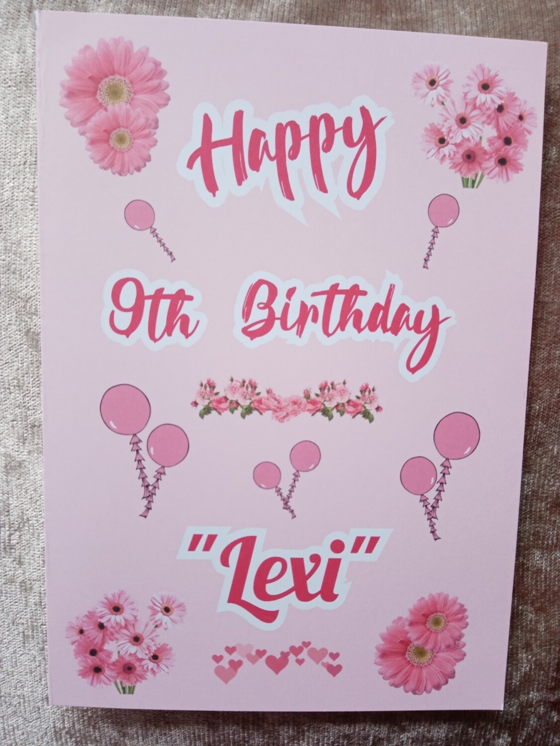 lovely personalized cards for sale, these are made from high quality smooth 300gsm card and high quality print ( Any Name + Any Age) 