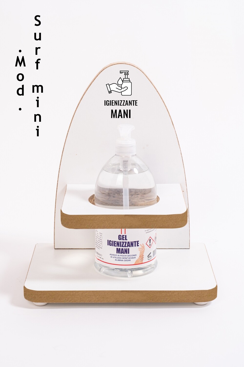 Mod. Surf mini - Porta dispenser legno arredo da banco bianco 28x33 cm