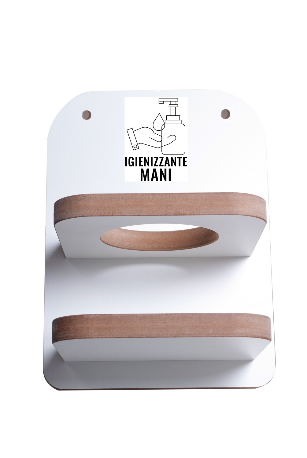 Mod. Parete mini - Porta dispenser legno arredo da banco bianco L 22xH30 cm