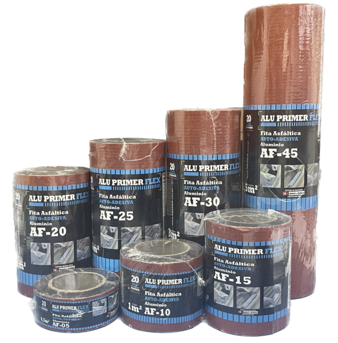 Manta Asfáltica Auto-Adesiva 15cm x 10m x 1mm ALU/FLEX Vermelha