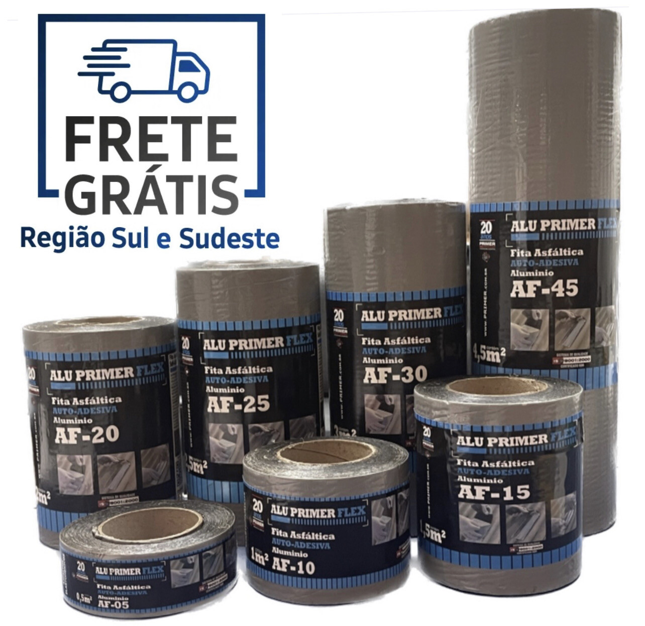 Manta Asfáltica Auto-Adesiva 90cm x 10m x 1mm ALU/FLEX Cinza