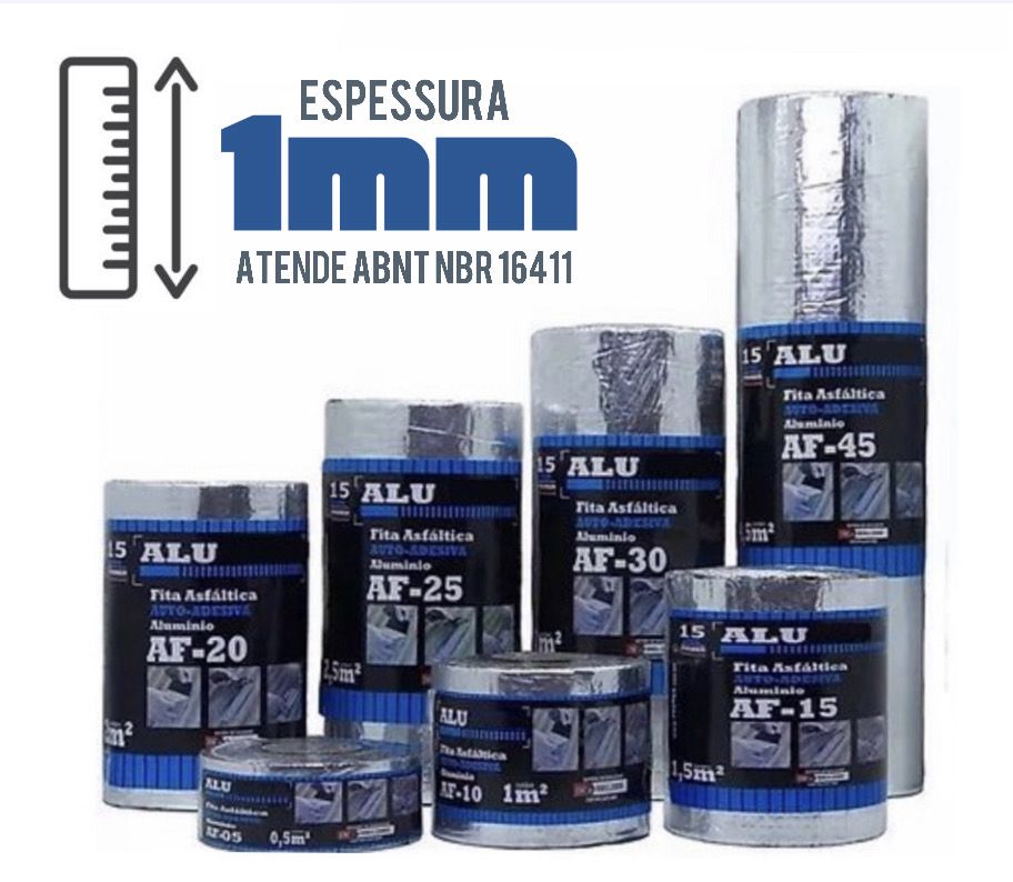 Manta Asfáltica Auto-Adesiva 20cm x 10m x 1mm ALU/FLEX Natural