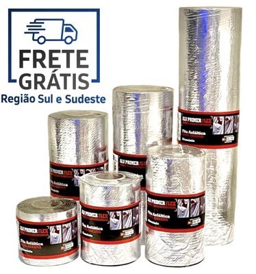 Manta Asfáltica Auto-Adesiva 90cm x 10m x 0,6mm ALU/FLEX Natural