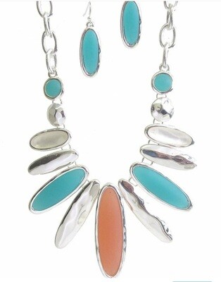Sea glass bib necklace