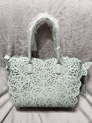 Lacer cut mint large tote