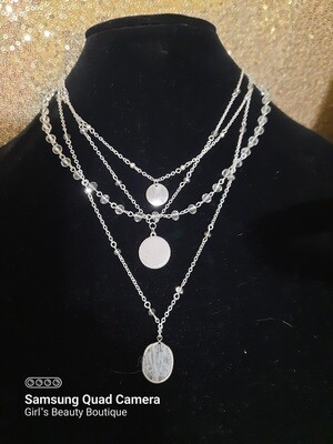 4 in 1 semi-precious stone necklace