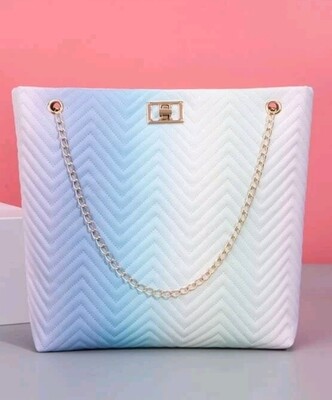 Pastel colors Chevron pattern medium bag