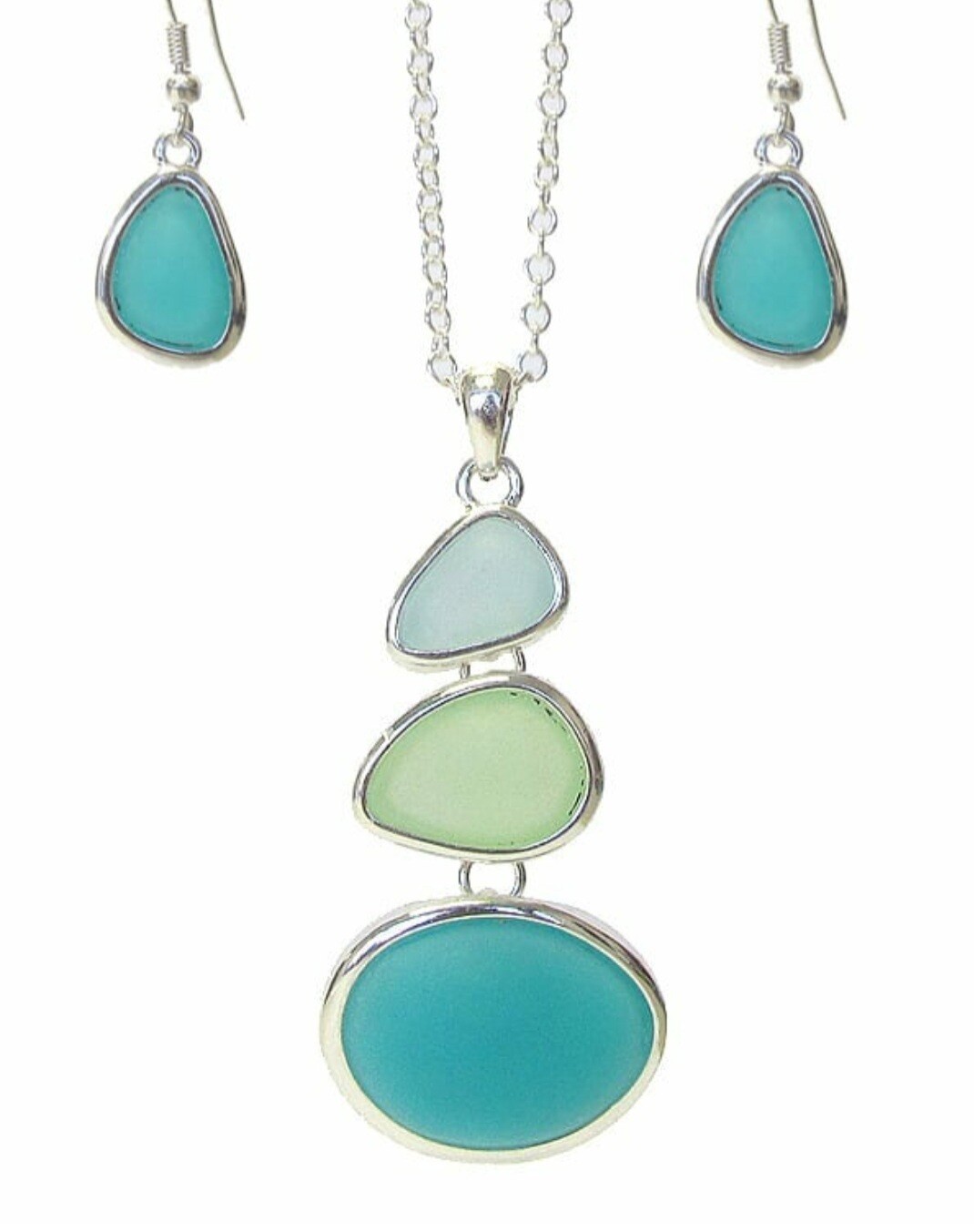 Sea glass necklace set