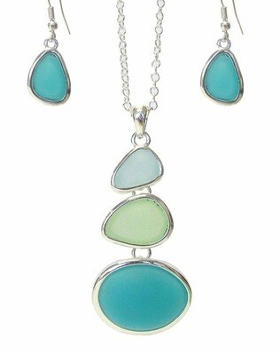 Sea glass necklace set
