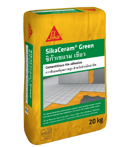 ปูนกาว กาวซีเมนต์ กาวปูกระเบื้อง SIKA CERAM GREEN