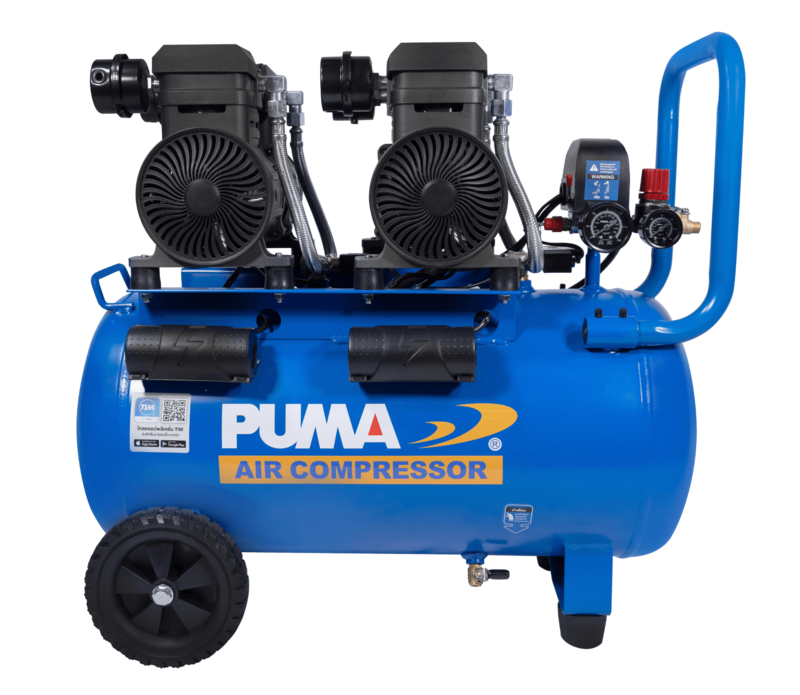 ปั๊มลมไร้น้ำมัน PUMA FORCE-55 1450W.x2 ถัง 55 ลิตร