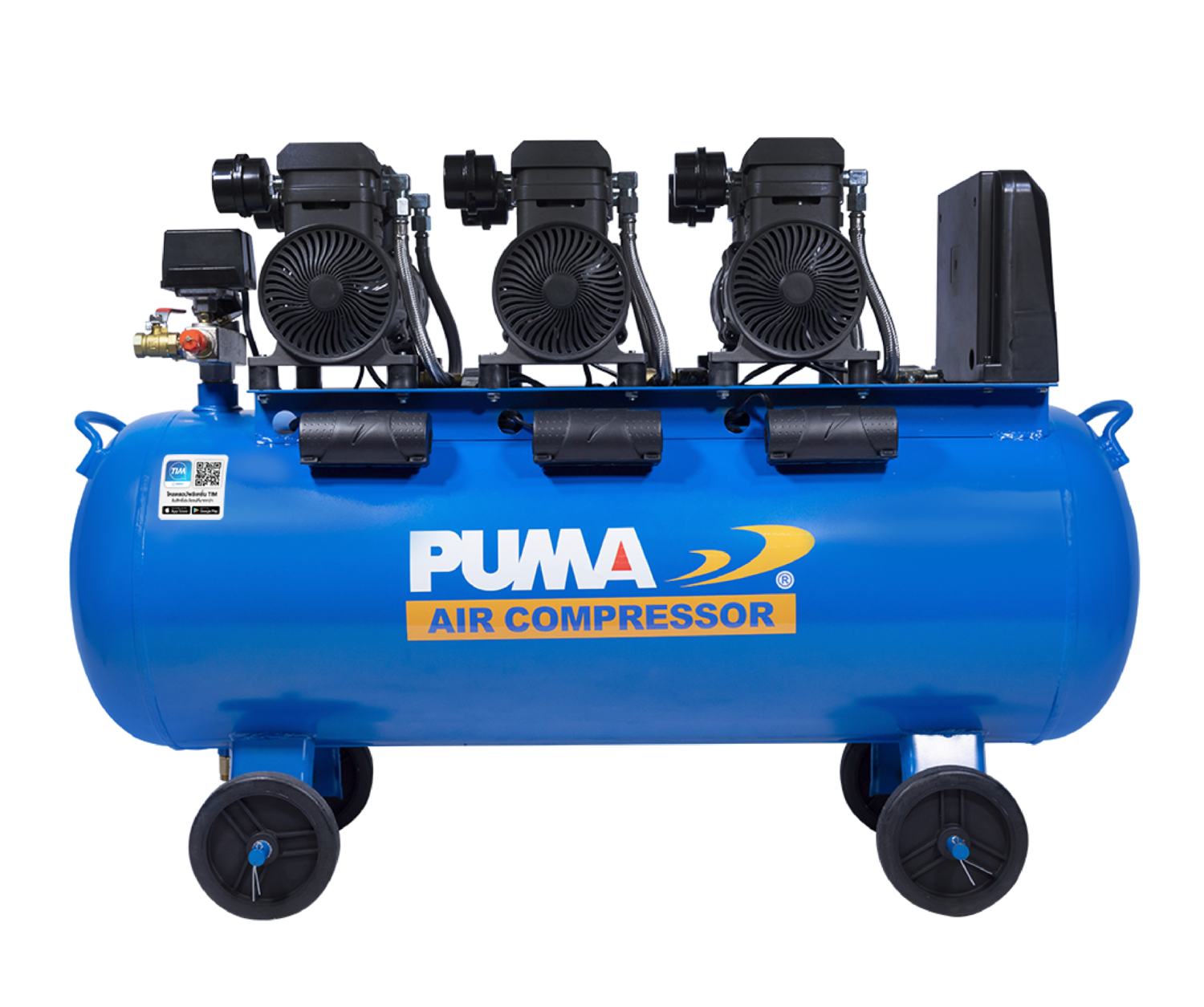 ปั๊มลมไร้น้ำมัน PUMA FORCE-120 1450W.x3 ถัง 120 ลิตร