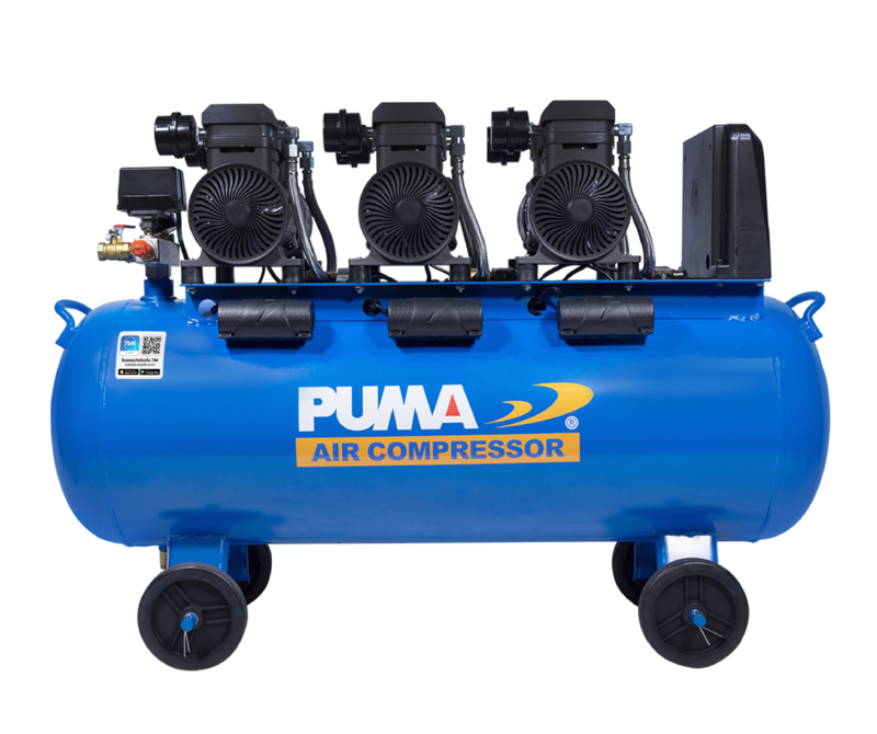 ปั๊มลมไร้น้ำมัน PUMA FORCE-120 1450W.x3 ถัง 120 ลิตร