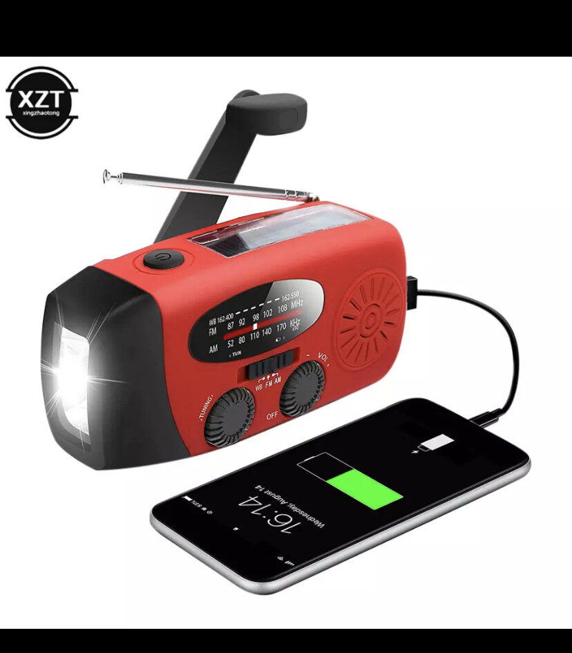 Radio solar hand crank Receiver Mini Portable AM/FM/WB Weather Radio With 3 LED Flashlight Emergency