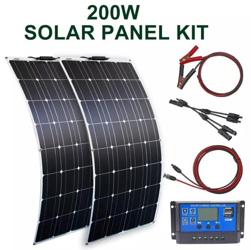 200W Solar Panel Kit 12v portable Solar Panel Flexible 16V 800W plate CELLS Monocrystalline silicon DGSunlight