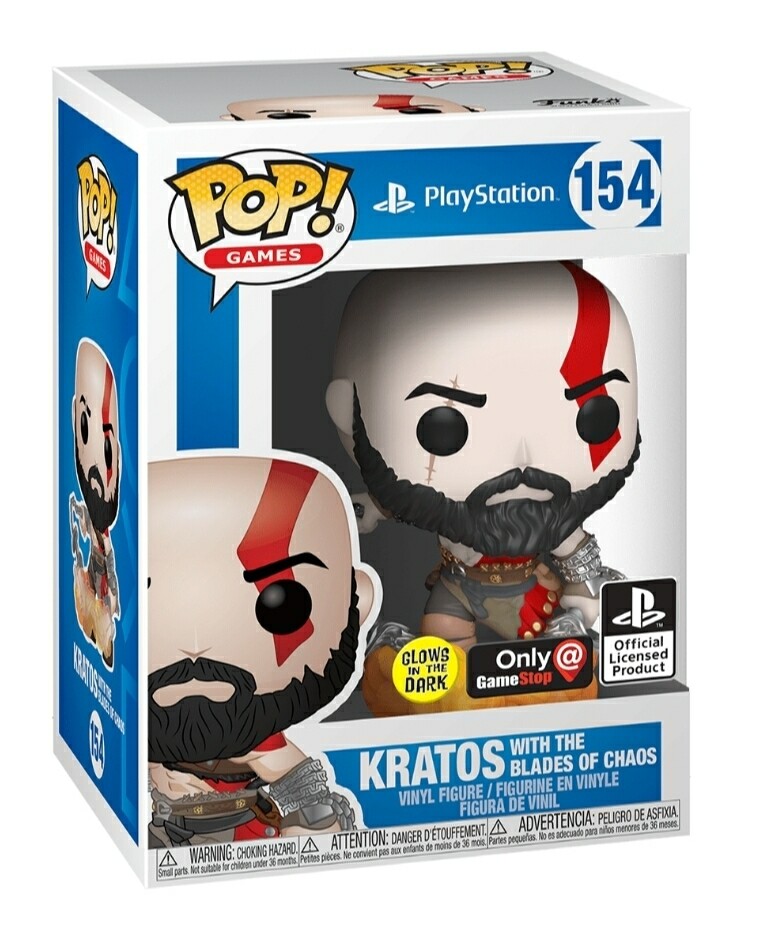 Funko Pop Kratos With The Blades Of Chaos (GLOWS IN THE DARK) Exclusivo de GameStop #154