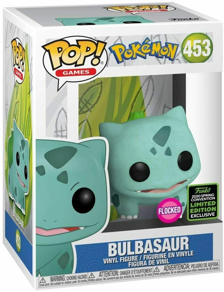 Funko POP! Games: Pokemon - Flocked Bulbasaur, Exclusivo de Amazon #453