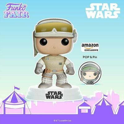 Funko Pop! Star Wars: Luke Skywalker (Hoth) con Pin Exclusivo de Amazon