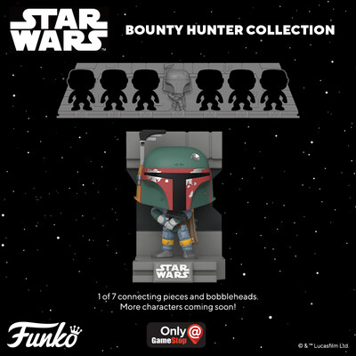 Funko Pop Deluxe. Star Wars Bounty Hunters Collectión-Boba Fett Metallic Exclusivo de GameStop
