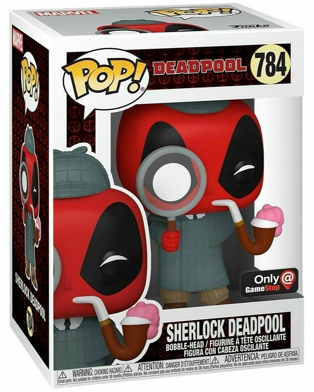 Funko Pop! Marvel: Deadpool 30th - Sherlock deadpool Exclusivo de GameStop