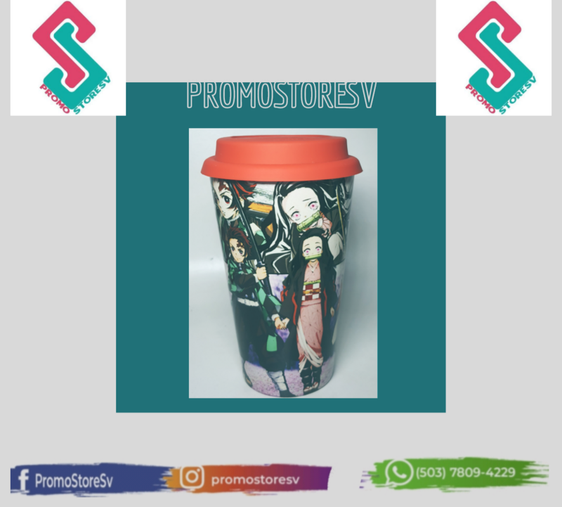 Vaso Cónico de cerámica Diseño Demon Slayer