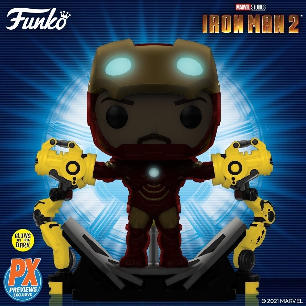 Pre-orden Funko Pop Marvel Comics. Iron Man With Gantry Metallic GITD PX Previews