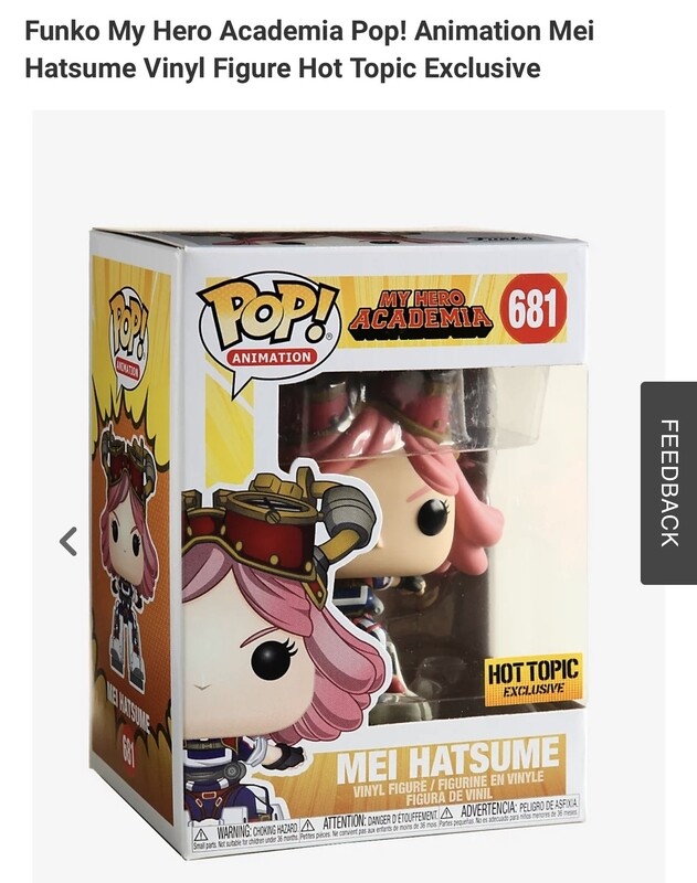 Funko Pop Animation My Hero academia. Mei Hatsume exclusivo de HotTopic