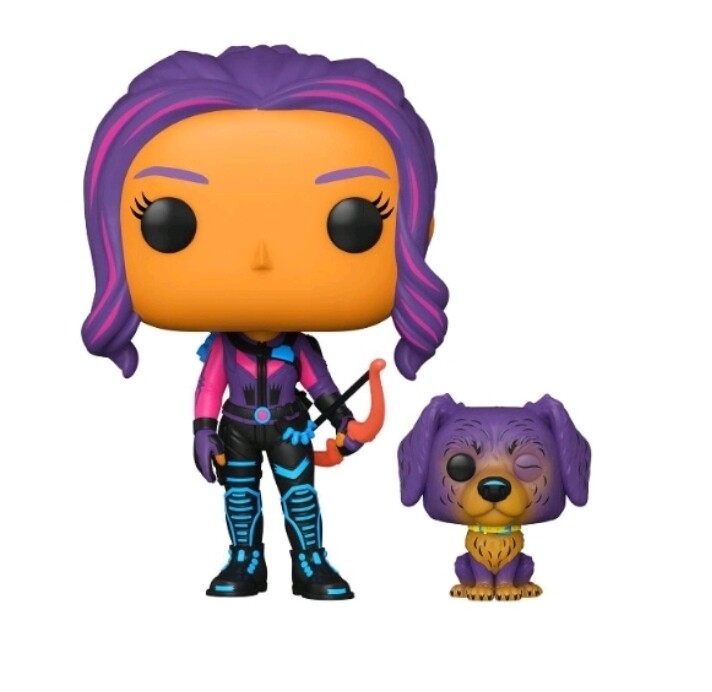  Funko Pop Hawkeye. Kate Bishop &amp; Lucky blacklight Exclusivo de Target