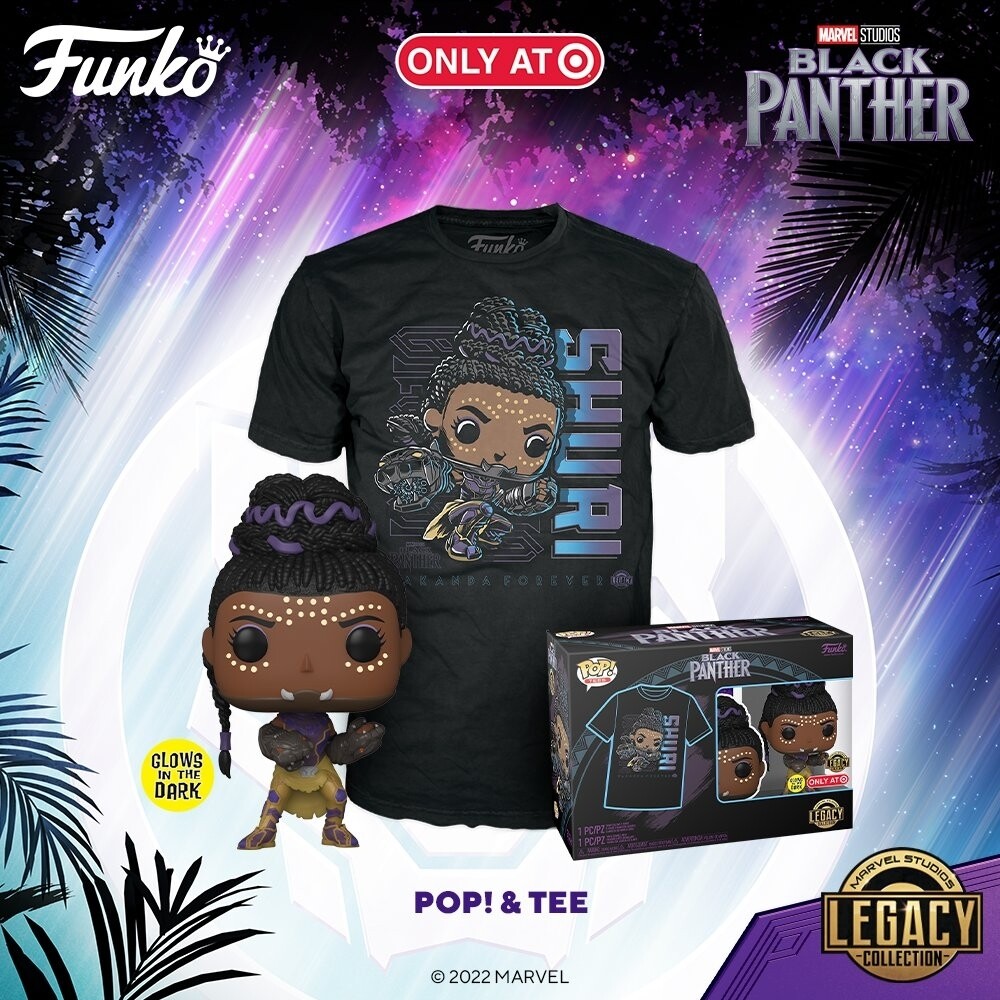 Pre-orden Funko Pop & Tee. Shuri GITD Exclusivo de Target