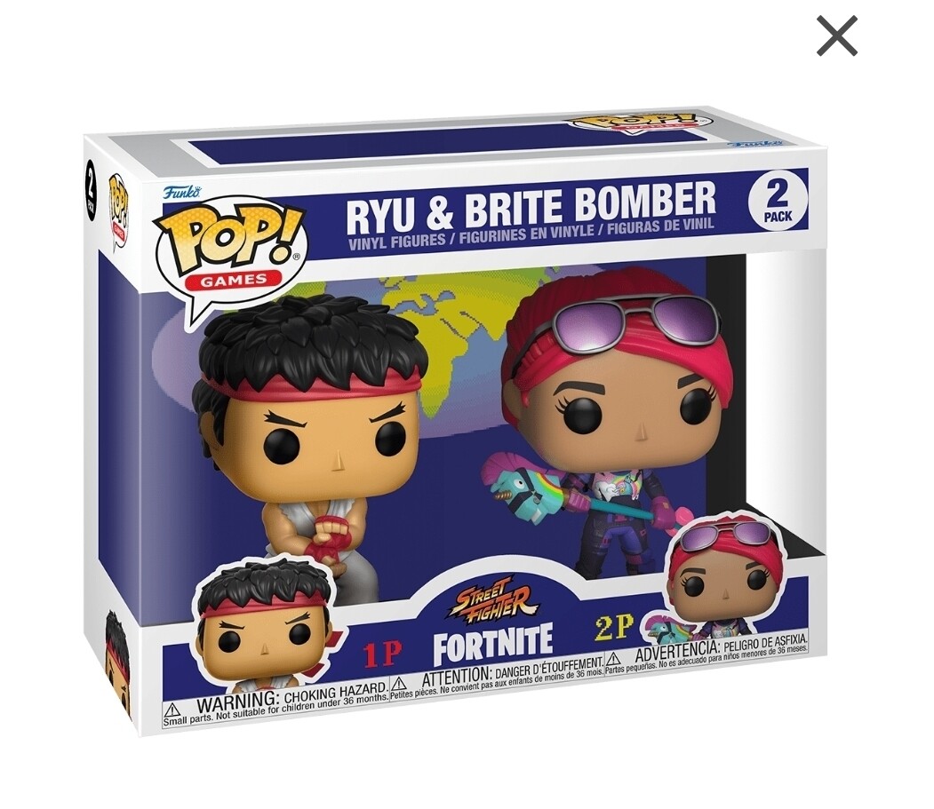 Funko Pop 2 Pack Games Ryu & Brite Bomber