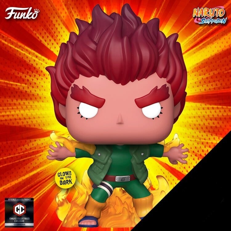 Funko Pop Naruto Shippuden Might Guy (Eight Inner Gates) GITD Exclusivo de Chalice Collectibles