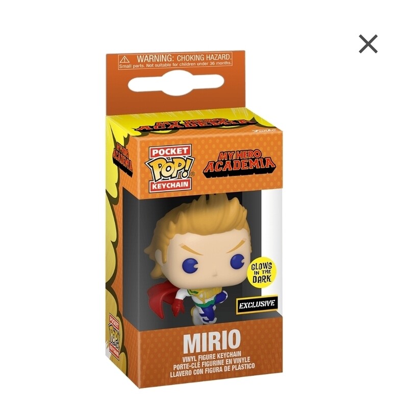 Funko My Hero Academia Pocket Pop! Animation Mirio Glow-In-The-Dark Key Chain Exclusivo de HotTopic