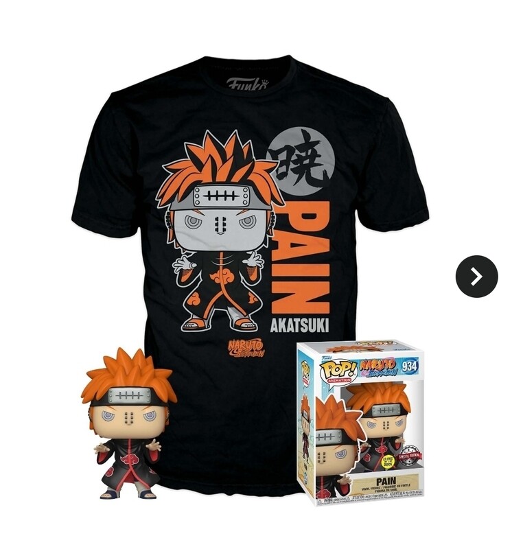 Funko Pop &amp; Tee Animation Naruto Shippuden. Pain GITD Exclusivo de GameStop
