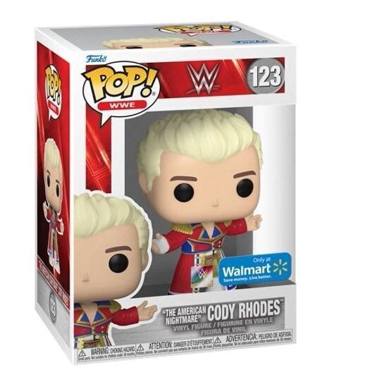 Pre-orden Funko Pop! WWE: WM38 Cody Rhodes (Metallic) Exclusivo de Walmart.
