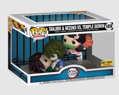 Funko Pop Animation Demon Slayer. Tanjiro & Nezuko vs. Temple Demon Exclusivo de HotTopic