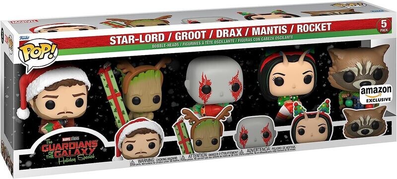 Funko Pop 5 Pack Guardians of The Galaxy. Star-Lord / Groot/ Drax/ Mantis/ Rocket Exclusivo de Amazon