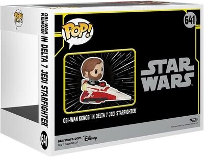 Funko ¡Pop! Ride Super Deluxe: Star Wars Hyperspace Heroes - OBI-Wan Kenobi en Delta 7 Jedi Starfighter, Exclusivo de Amazon