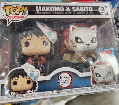 Funko Pop Animation Demon Slayer. 2 Pack Makomo &amp; Sabito exclusivo NYCC