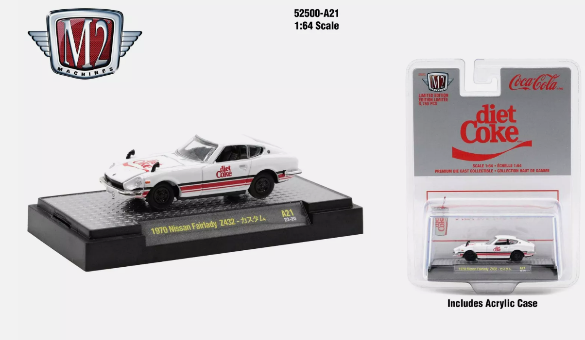 M2 Machines 1:64 Coca Cola 1970 Nissan Fairlady Z432