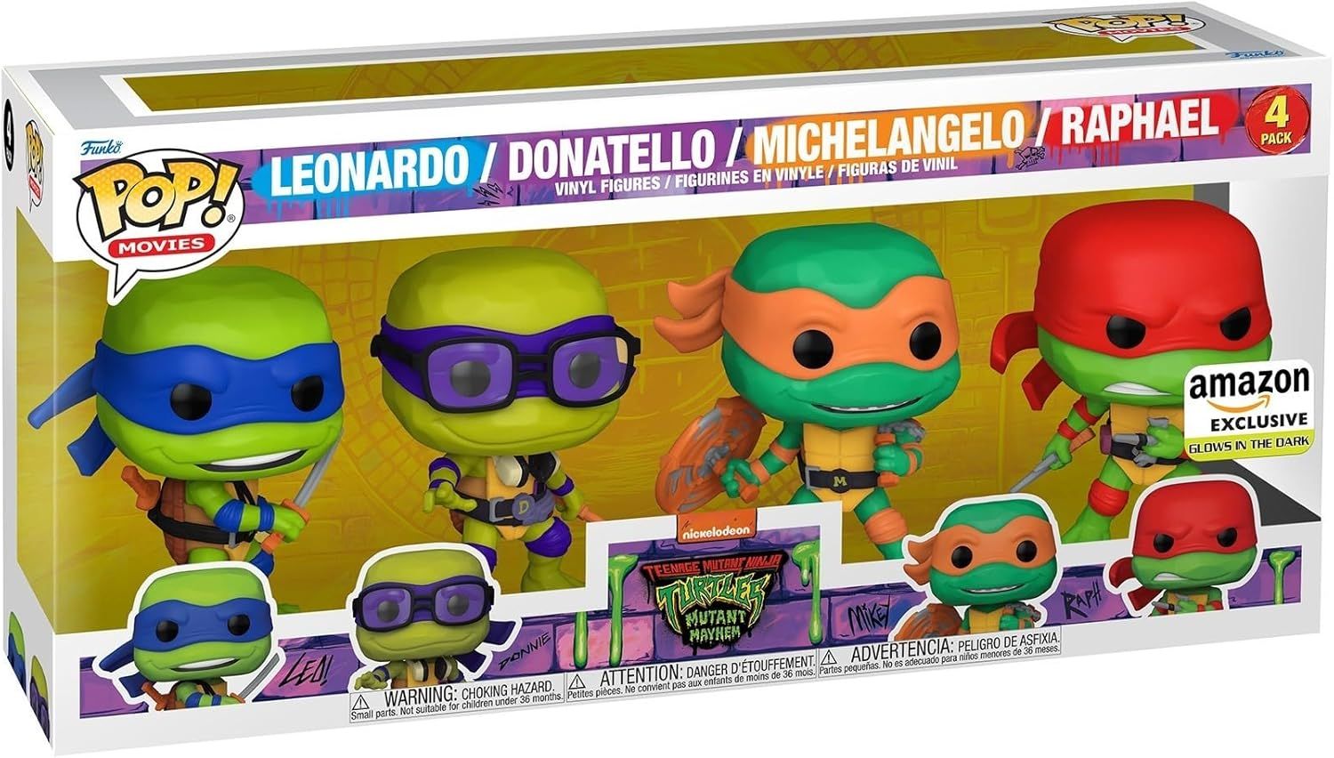 Funko Pop 4 Pack Leonardo/Donatello/Michelangelo/Raphael Exclusivo de Amazon