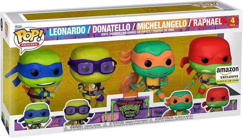 Funko Pop 4 Pack Leonardo/Donatello/Michelangelo/Raphael Exclusivo de Amazon