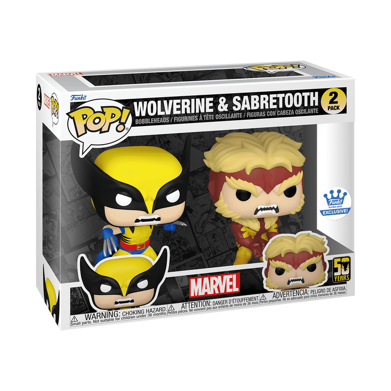 2 Pack Funko Pop Wolverine &amp; Sabretooth Exclusivo de Funko Shop