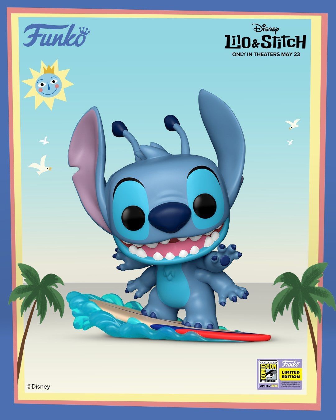 Pre-orden Funko Pop Stitch On Surfboard Exclusivo SDCC