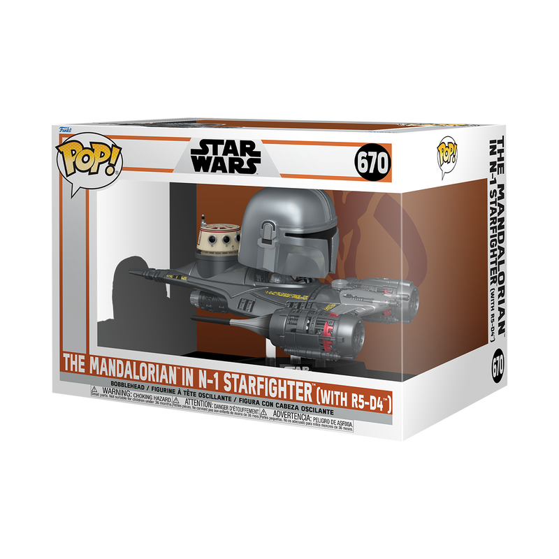 Funko Pop Mandalorian in N1 Starfighter with R5-D4