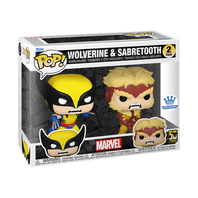 2 Pack Funko Pop Wolverine &amp; Sabretooth Exclusivo de Funko Shop