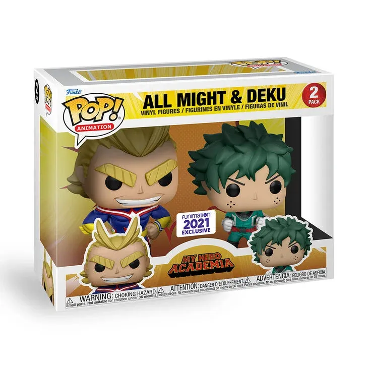 Funko Pop 2 Pack My Hero Academia All Might &amp; Deku Exclusivo de Funimation